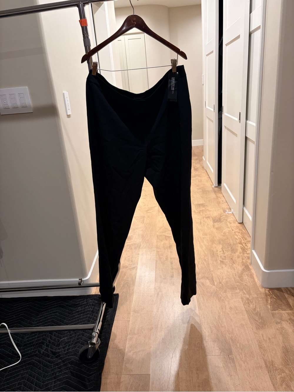 Lafayette 148. Black light wool dress slacks. Straight leg. Day to night. NWT.